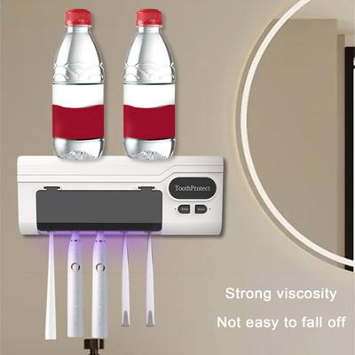 Toothbrush Holder Organizer 5 Toothbrushes UV Disinfection Sterilization Wall-mounted Punch-free USB Rechargeable Accommodates Toothbrush