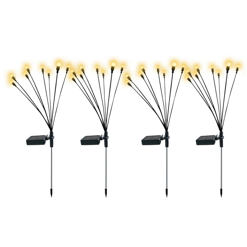 Solar Firefly Warm Light 6-head Ground Lamp 4 Packs Fireflies Ground Lights Firefly Solar Lights