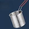1200ml Small Stainless Steel Deep Fryer Pot with Long Handle & Strainer Basket Oil Saving for Induction Cooker Gas Stove Home