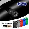 AAANX1 4Pcs Car Tire Valve Caps Emblem Metal Dustproof Cap For Ford STLine Edge Explorer Transit Ranger Kuga F150 MK7 Fusion Taurus MAX