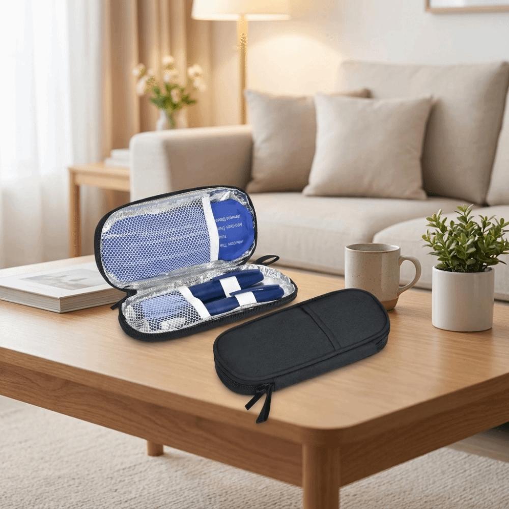 Zippers Closure Insulin Cooler Protective Thermal Insulated Cooler Durable Drug Freezer Diabetics