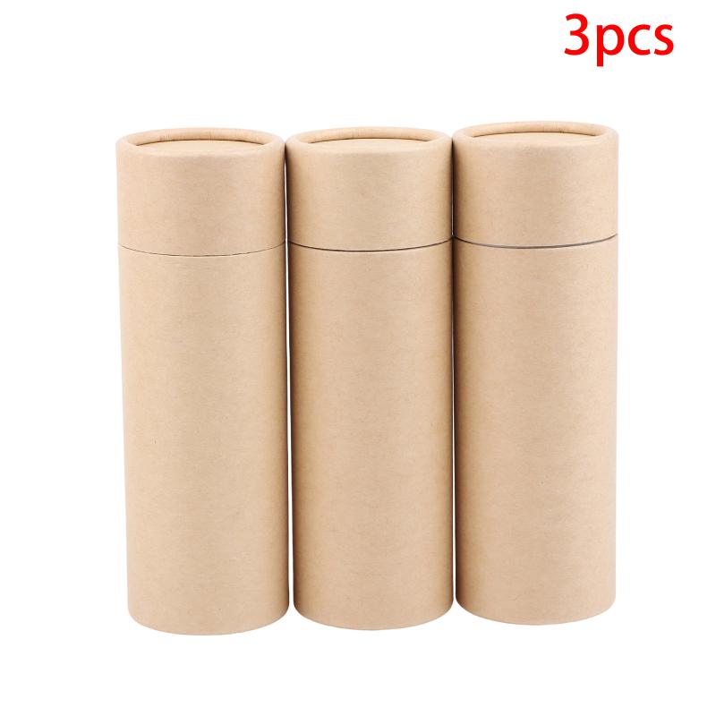 

1/3/5/10Pcs Kraft Paperboard Tubes Round Kraft Paper Containers For Pencils Tea Caddy Coffee Cosmetic Crafts Gift 3Pcs
