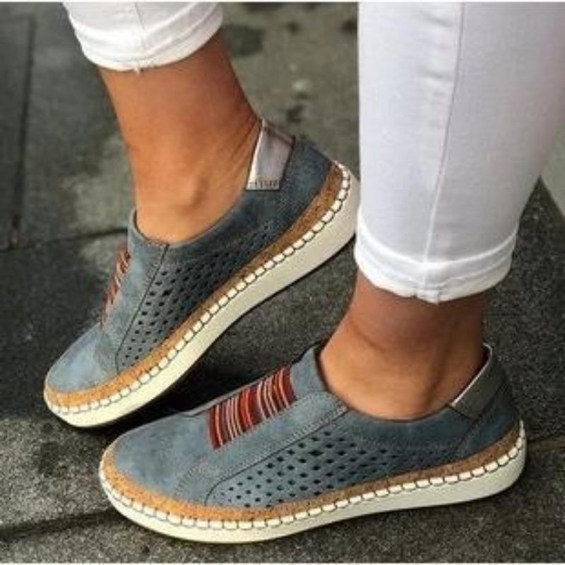 Women's shoes flat-soled color matching women's platform casual shoes sports style one-pedal single shoes women