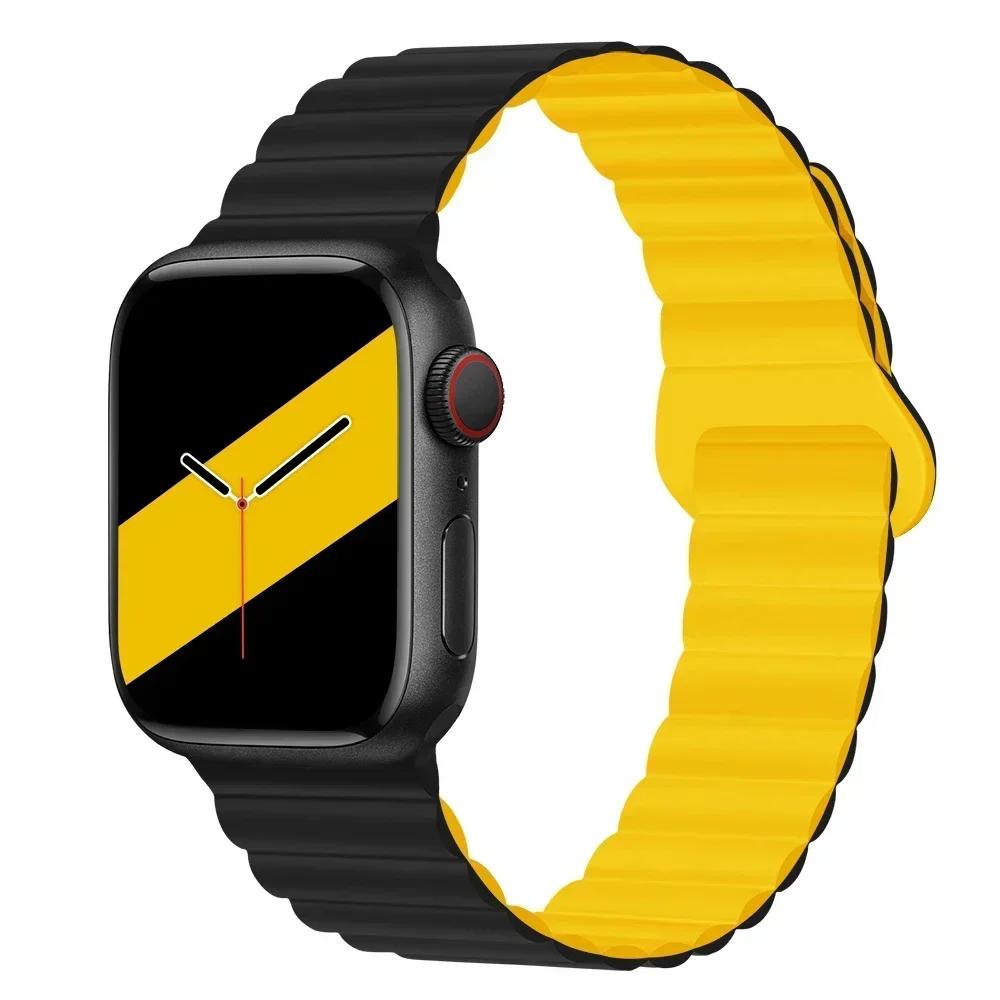 Magnetic Strap For Apple Watch Bands 45 38mm 49mm 40 42mm 41 44 Silicone Sport Bracelet iWatch Series ultra 9 6 5 7 8 se Correa
