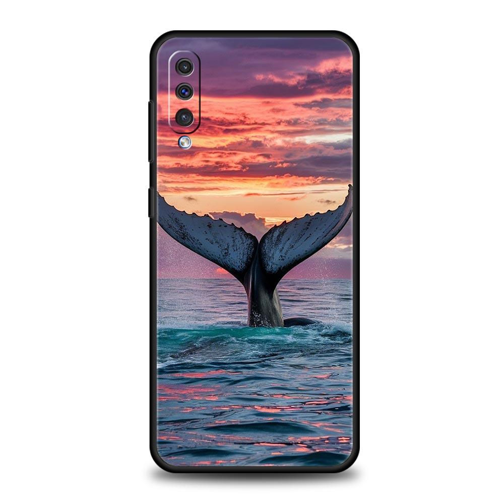 Case For Samsung A56 A36 A26 A54 A52 A24 A14 A50 A70 A40 A06 A12 A22 A34 A42 A32 5G A04s A16 Cover Ocean Whale Shark Swimming