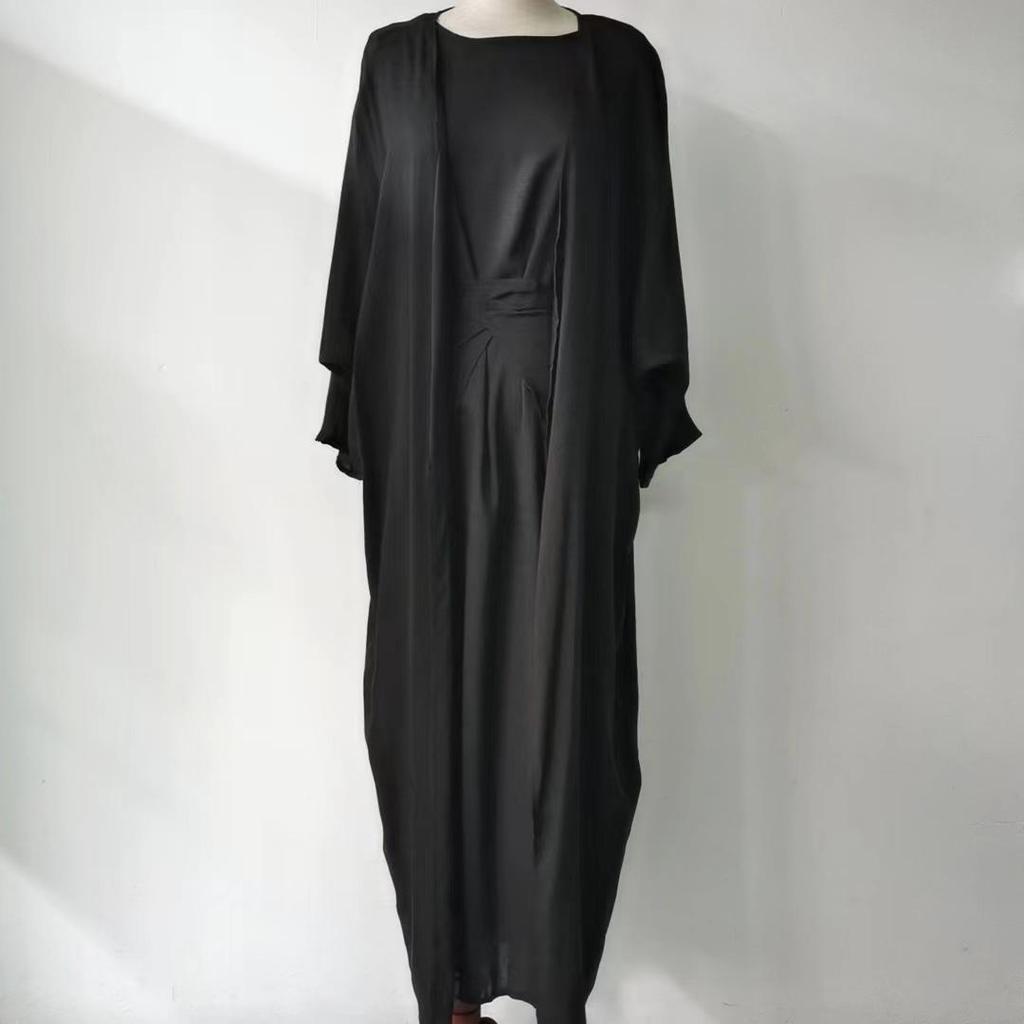 Elegant European & American Solid Color Cardigan Three-Piece Set for Middle East 