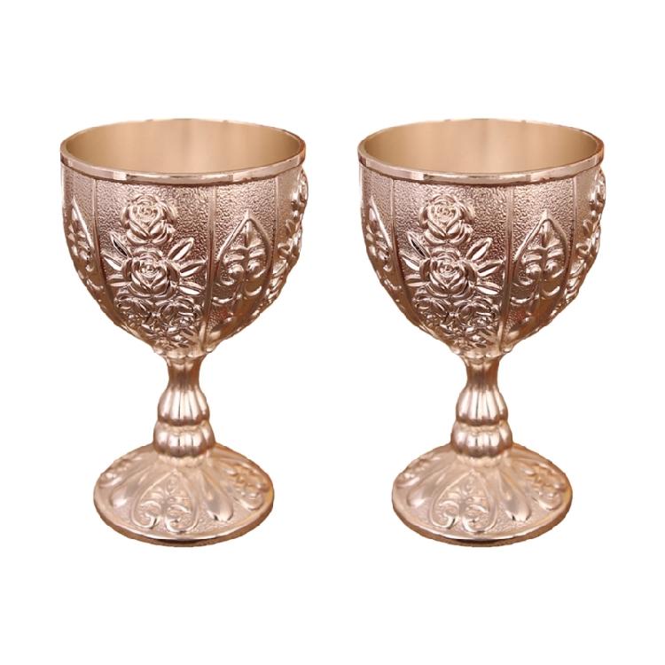 Artistic Zinc Alloy Alcohols Glass With Luxurious Embossed Detailing Retro Art Wine Glass For Wine Tasting Event серебряный