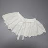 Fashion White Detachable False Collar Ruffle Shawl Wrap Women Elegant Hollow Out Embroidery Leaves Decorative Capelet