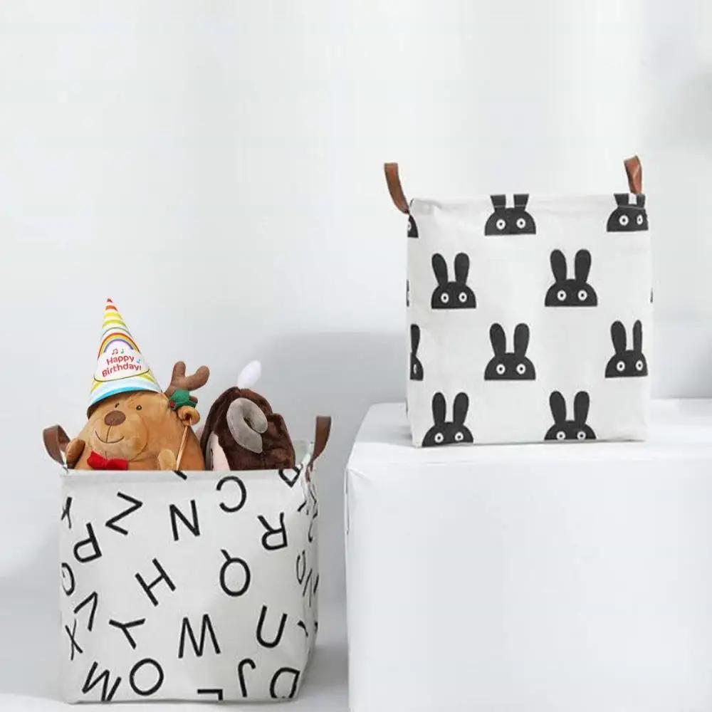 1PC Cotton and Linen Dirty Clothes Laundry Basket, Collapsible Storage Basket, Toy Organizer For Home Travel Apartment Hotel Box