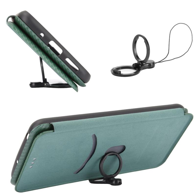 For Samsung Galaxy A06 4G Case Carbon Fiber Texture Drop-Proof PU Leather Phone Cover