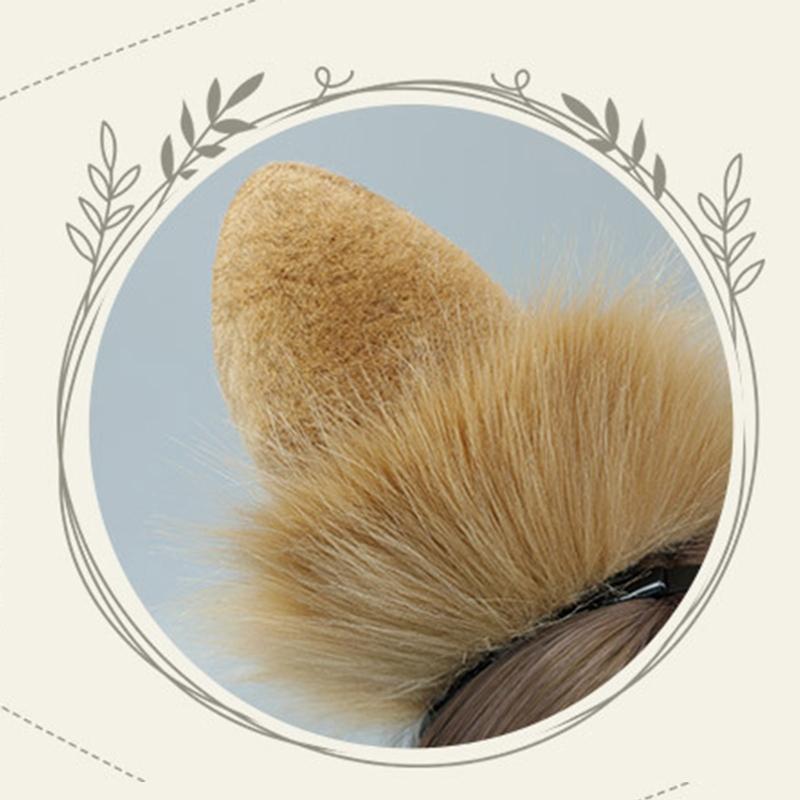Cartoon Headband Fox Wolf Ears Shaped Hair Hoop Plush Party Headpiece Hair Band Party Cosplay Costume Props Unisex