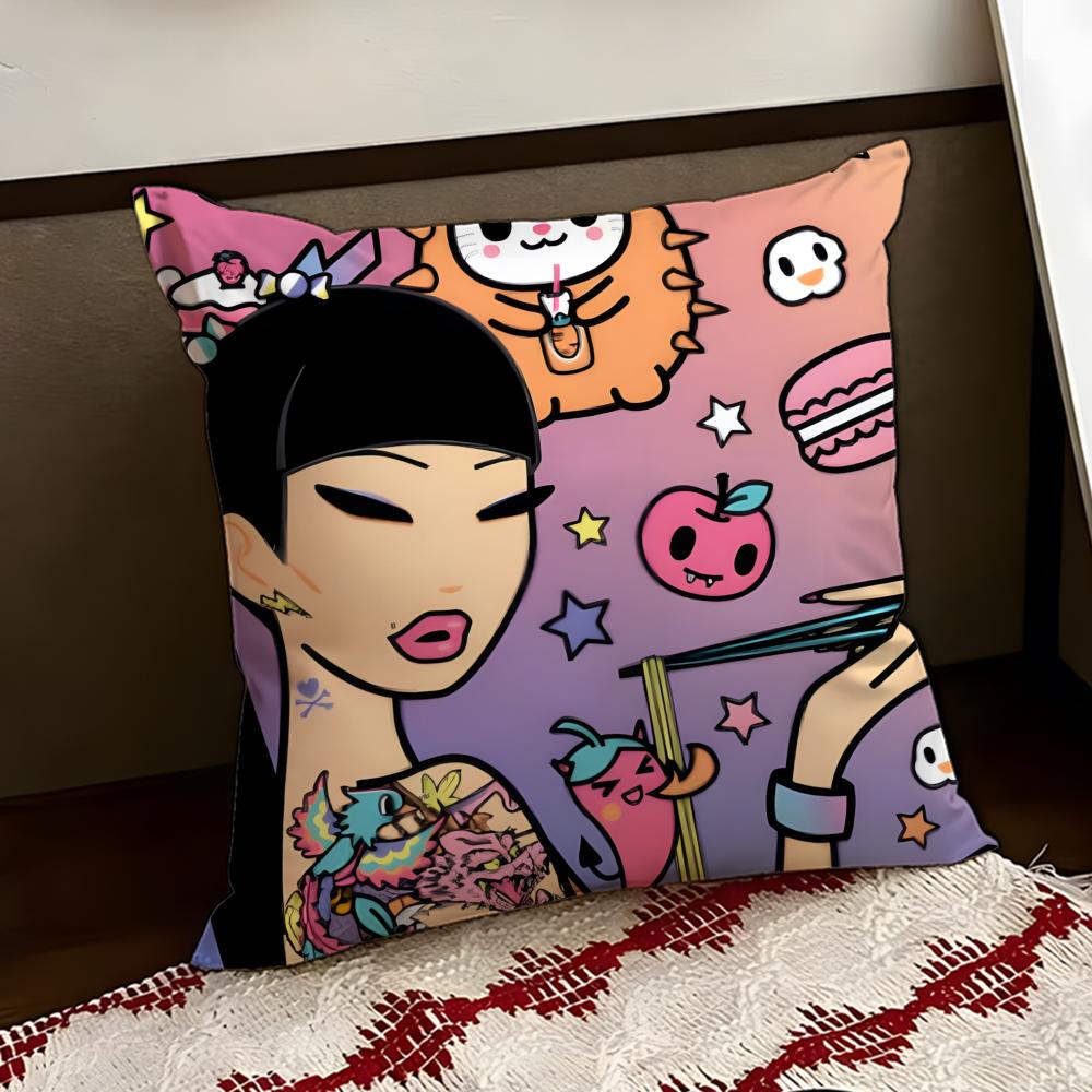 TTokidoki Cushion Cover Reversible Soft Durable Pillow Cover Home  Car MultiScene Use for Daily Comfort