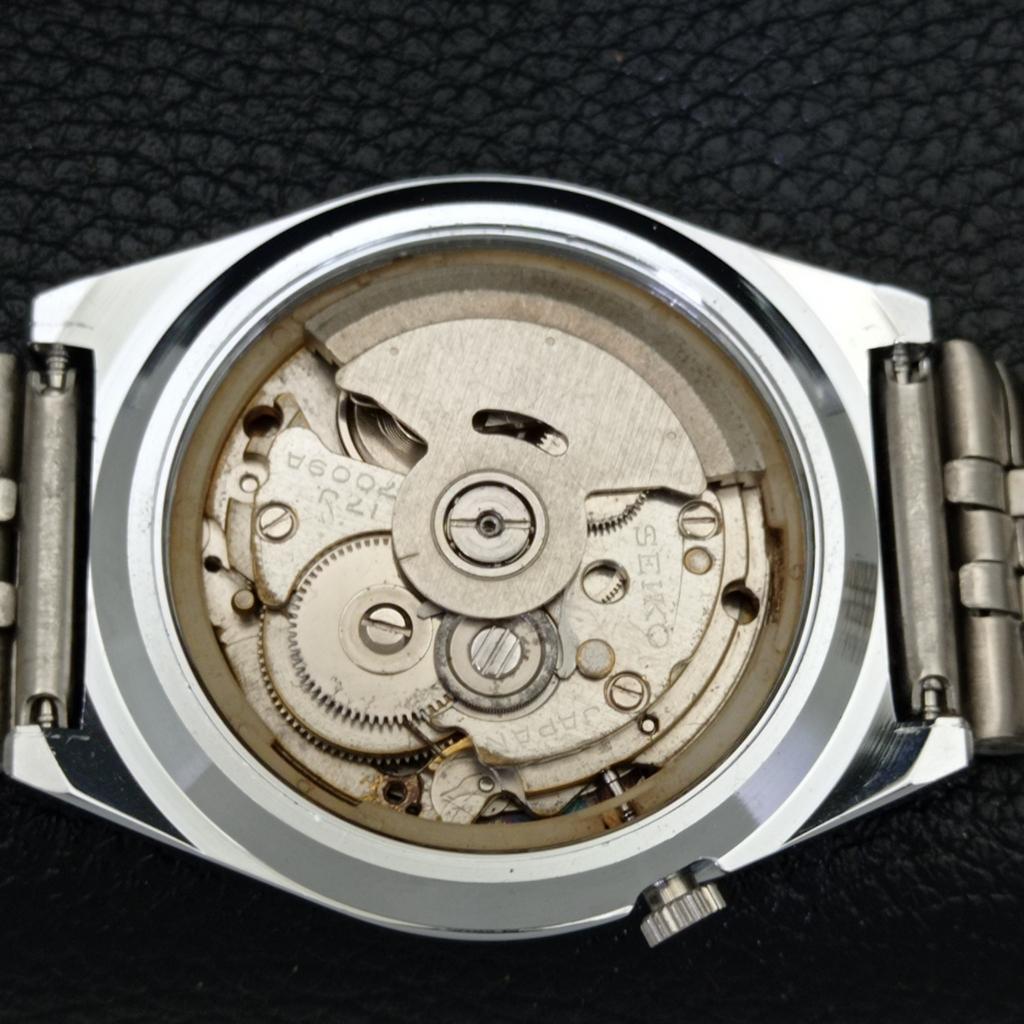 MENS VINTAGE REFURBISHED SEIKO 5 AUTOMATIC JAPAN BLACK DIAL WATCH A500175-2 R151a-a500175