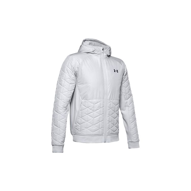 

Under Armour Sports Training Warm Hooded Jacket Men Jacket White Grey 1342692-014 L