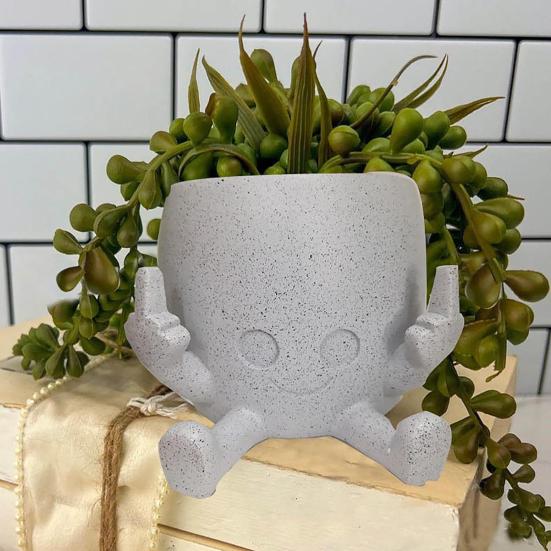 Cute Succulent Plants Pot Creative Human Face Shape Flower Pot Indoor Plant Holder Home Office Decor