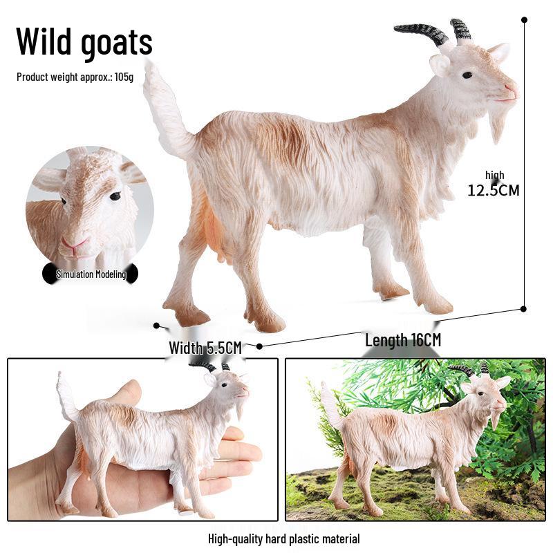 Children's Farm Animal Models: Cow, Pig, Rooster, Donkey, Duck, Cat, Sheep - Plastic Toy Set