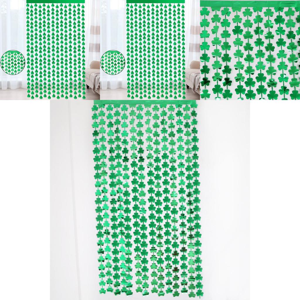 Żywa 2m kurtyna deszczowa z koniczyną irlandzką na Dzień Świętego Patryka, artykuły dekoracyjne na imprezę