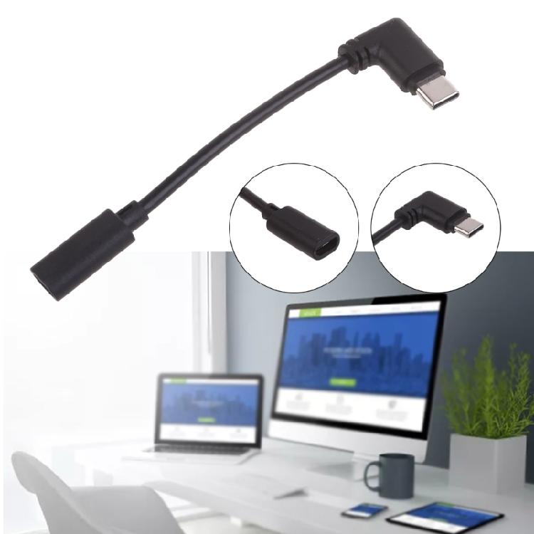 90 Degree Bend Data Transfer Cable Line Micro USB To Type C Adapter Cord Wire