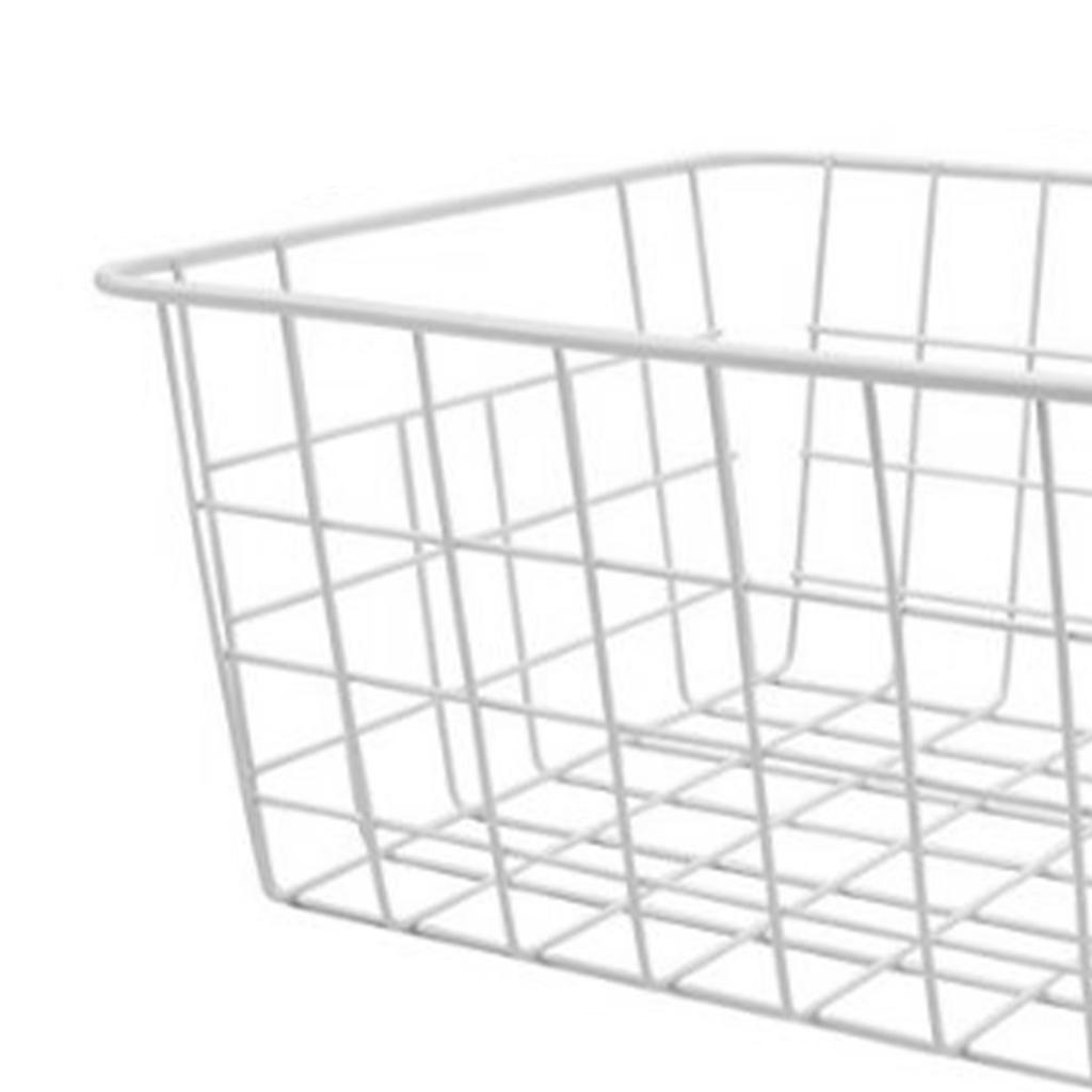 Freezer Basket Rust Proof Large Capacity Iron Storage Bin for Refrigerator Fruits Snacks Drinks