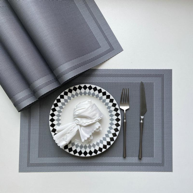 PVC Western food mat, hotel Teslin thermal insulation mat, single frame coaster, home non-slip double frame jacquard woven mat