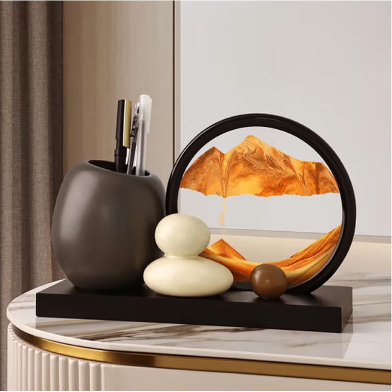 Gurede Quicksand Art Pen Holder Desktop Ornament
