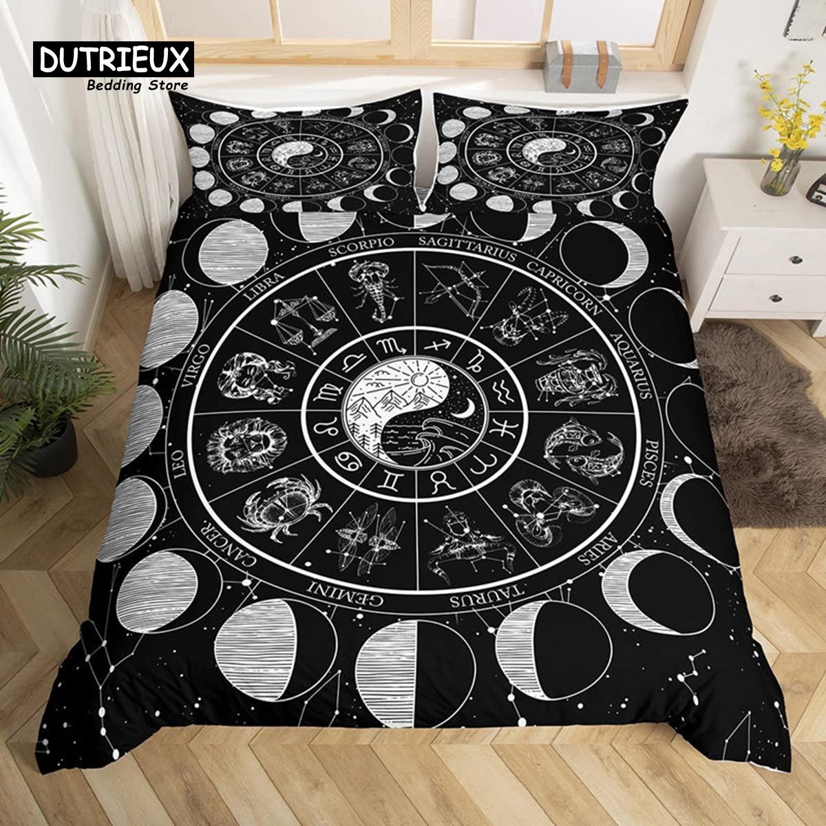 

Созвездие Пододеяльник Солнце и Луна Постельное белье Знаки зодиака Астрология Одеяло Покрывало Духовные подарки для девочек Подростков Женщин EU single(135x200cm)