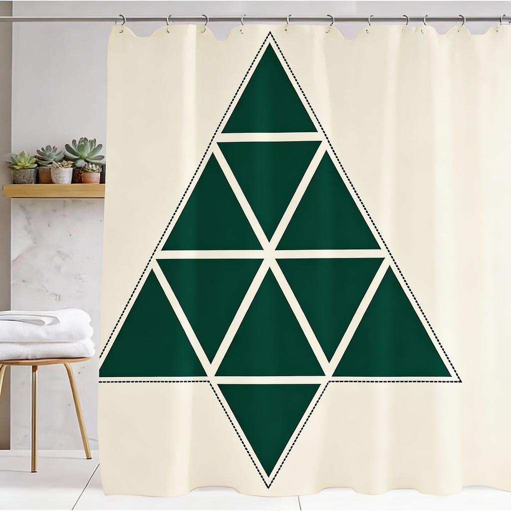 Orange Medieval Shower Curtain Bathroom Decorative Modern Abstract Geometric Art Shower Curtain, Waterproof 180X180CM