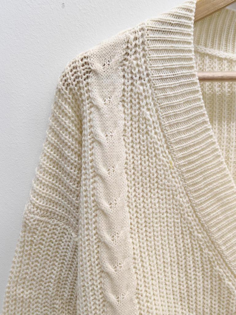 Europeisk og amerikansk dame plussstørrelse dyp V-hals ensfarget strikket ullkjole