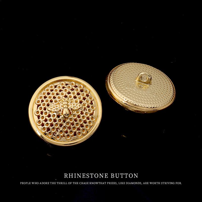 

5pcs Metal Hollow Bee Buttons High-End Women S Coat Trench Coat Buttons Cardigan Sweater Jacket Gold Buttons 18mm gold