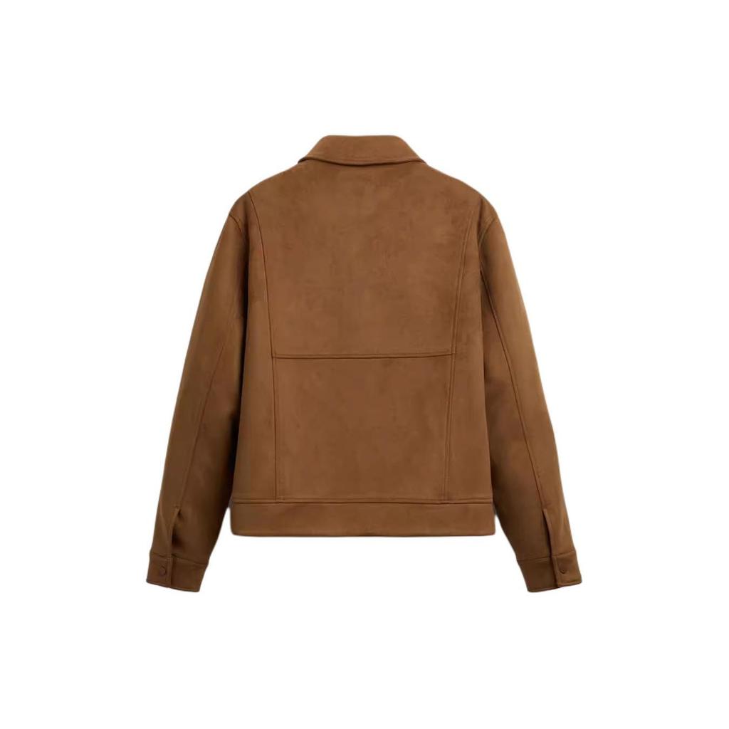 Zara Solid Color Lapel Single Breasted Long Sleeve Jacket Men jackets Leather 8281652-702