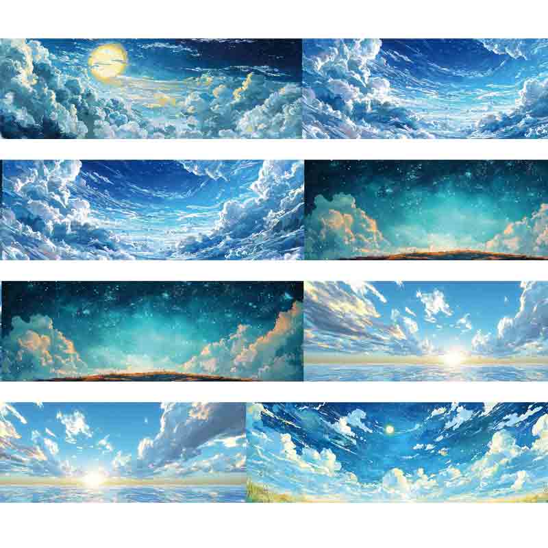 Pet Tape Journal Van Gogh's Starry Sky Sky Collage Decoration DIY Scrapbooking Landscaping Sky
