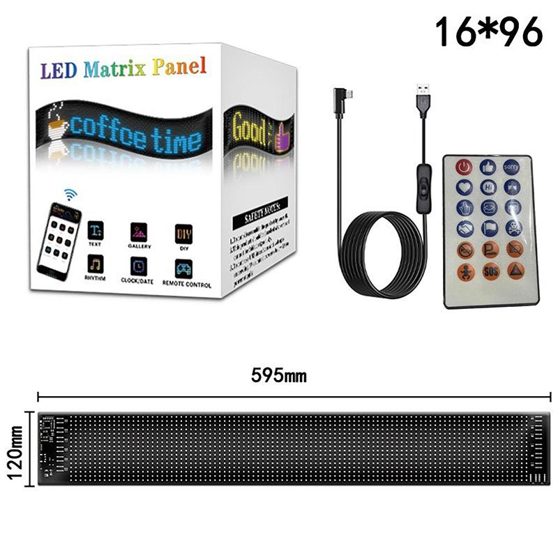 1Pc Flexible LED Pixel Display Screen, Matrix Panel, USB, Graffiti Pattern, Message Display, Bluetooth App, Car, Shop, Sign, 5V