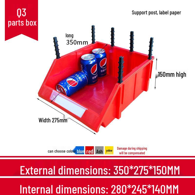 Angled Entry Heavy-Duty Plastic Storage and Organizer Box for Components and Hardware