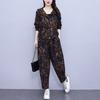 Autumn Plus Size Women's Casual Harem Pants Two-piece Mother Fashion Western Style Suit