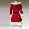 Women's Ball Party Dress Long Sleeves Skirt Solid Christmas Costumes