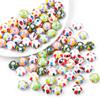2 stk Håndlagde Runde Prikk Keramiske Perler Sjarm Porselen Løse Mellomleggsperler for DIY Smykkefremstilling Håndverkstilbehør