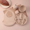 Color Kids 6PCS Silicone Feeding Set Divided Plates Sippy Cup Training Eating Cutlery Strong Suction Bowl BPA Free Tableware set