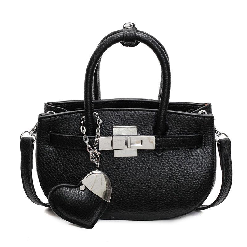 Wholesale Temperament Versatile High Sense Lychee Pattern Hand Carrying Bucket Bag Fashionable Foreign Style Messenger Platinum Bag Women