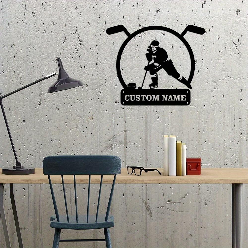 Unique Personalized Metal Sign Ice Hockey Silhouette Sports Themed Wall Decor Garden Gift