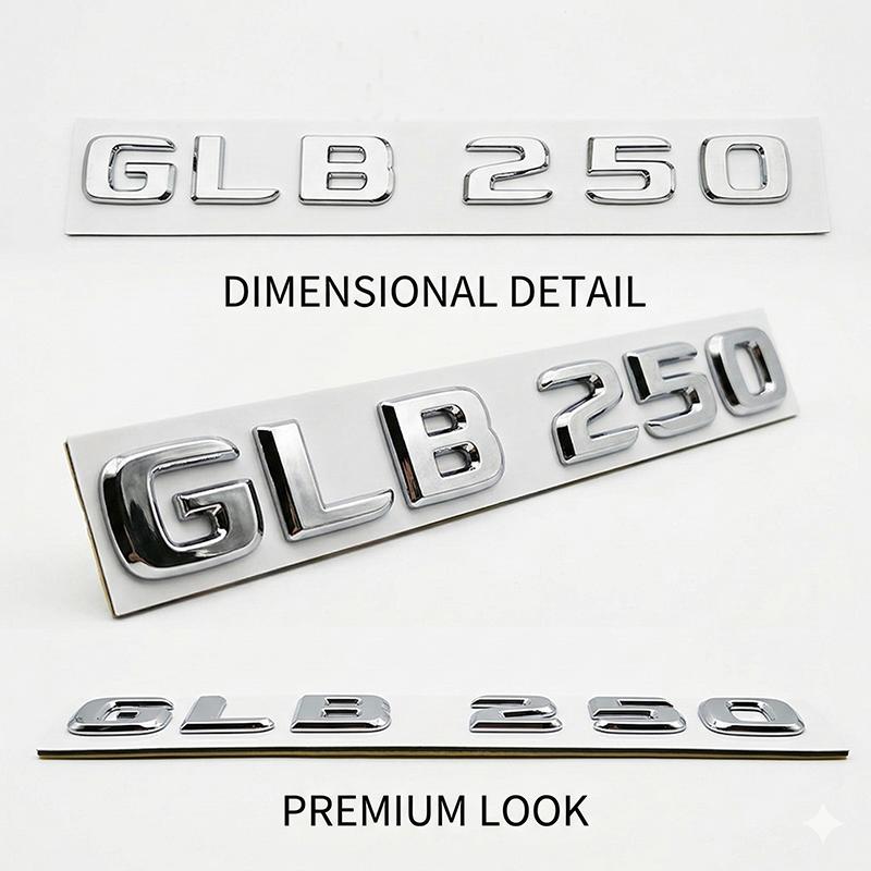Gloss Black Chrome GLB 220 GLB 250 Car Rear Trunk Emblem Badge Letter Sticker For Mercedes Benz GLB Class Accessories