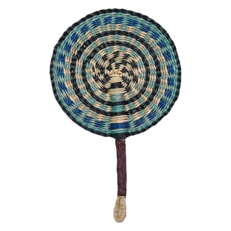 Woven Straw Fan Summer Cooling Grass Handwoven Fan Handmade Fan Nordic Hanging Decorations for Bedroom Wedding