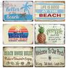 Beach Tin Sign Plaque Metal Vintage Summer Metal Wall Sign Beach Decor for Beach Bar Beach House Seaside Decorative Plate