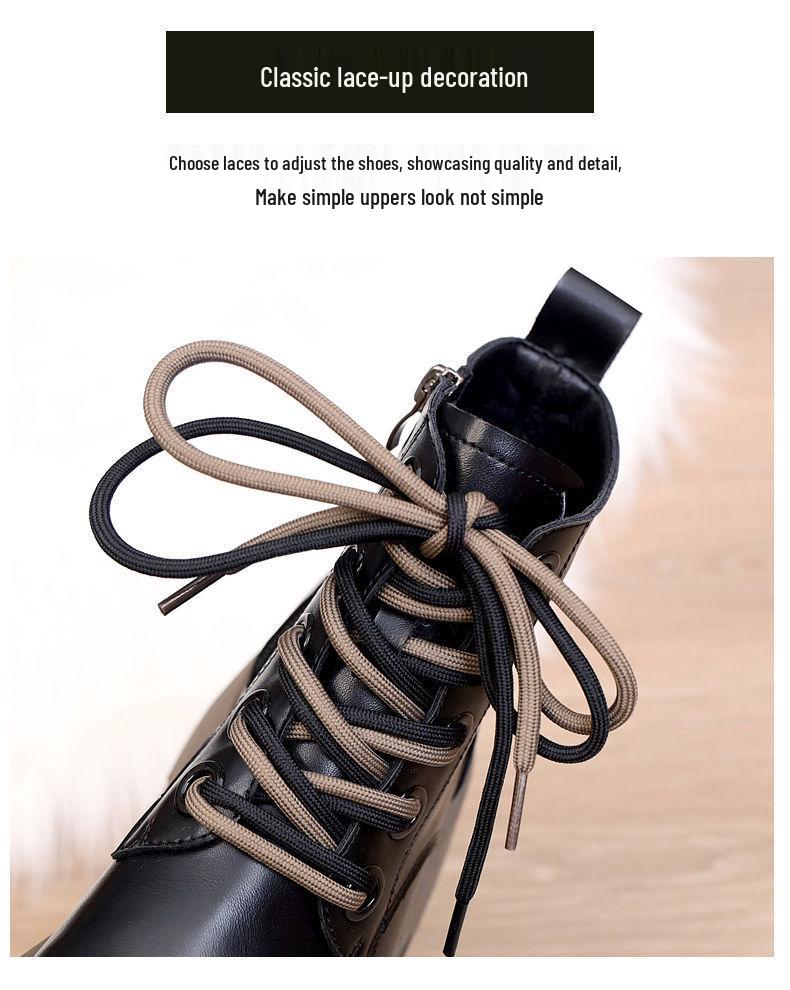 Petite Women's Fleece-Lined British-Style Martin Snow Boots for Autumn/Winter