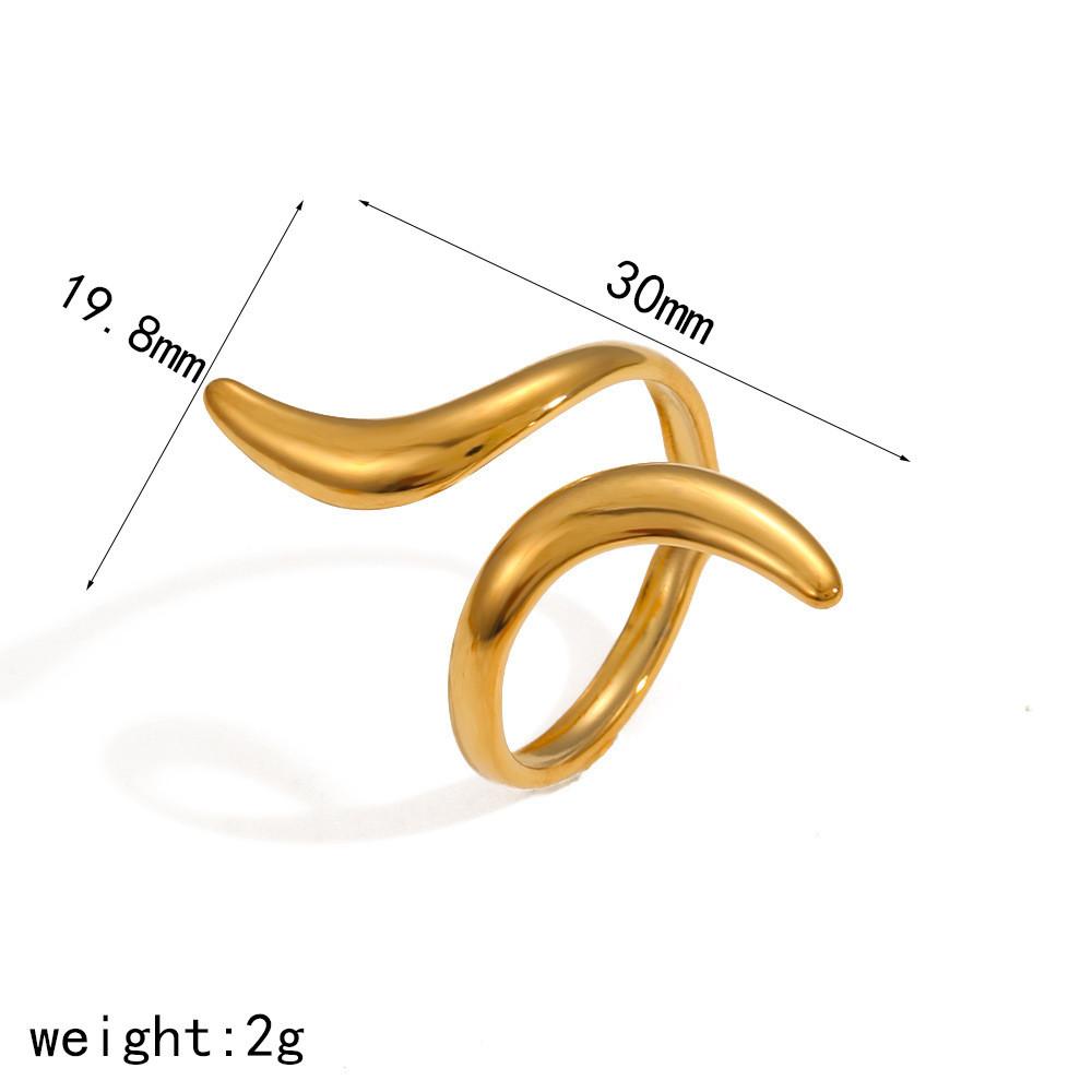 Style Geometric Stainless Steel Ring With 18k Gold Plating For Women And Men