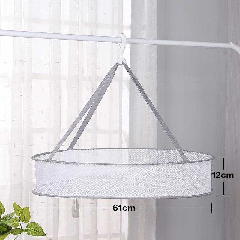 Three-Tier Windproof Folding Sweater Drying Rack Basket
