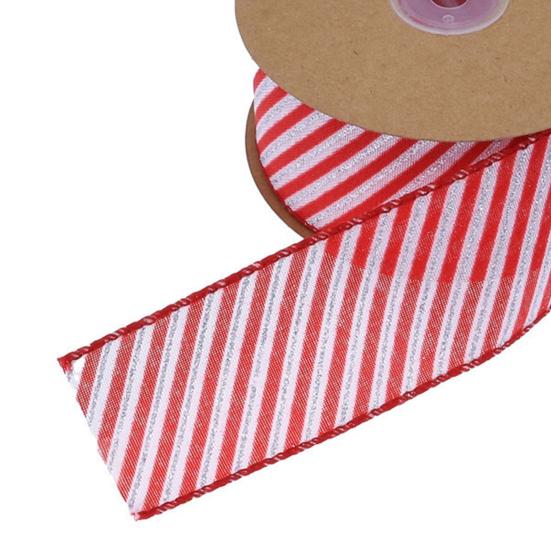 5cm Christmas Ribbon Wired Clear Print DIY Thicker Anti-fade Gift Packing Tear-resistant Large Bowknot Making Xmas Tree Ribbon for Festival