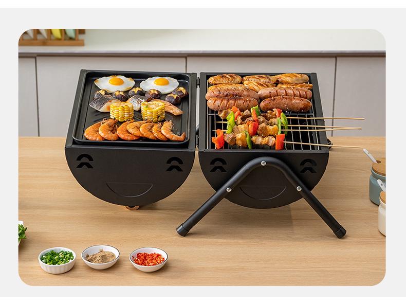 Portable Charcoal Grill Set: Outdoor Camping Barbecue Rack and Tools for Home Use