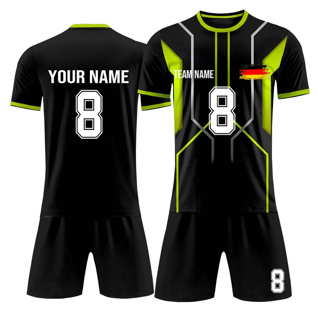 Individuelles zweiteiliges Set aus Fußballtrikots für Erwachsene und Kinder