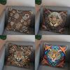 Federa per Cuscino Decorativa 2D con Fantasia Leopardo e Serpente Copricuscino Adatto per Divano Camera da Letto Auto