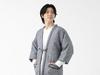 ROCCA Hanten Hanten Made In Tsumugi Standard One Size Fits All Gray X Men's (Kurume Rokka) Japan, Silk, Fit, Loungewear, (Flying Stripes, White)